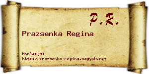 Prazsenka Regina névjegykártya